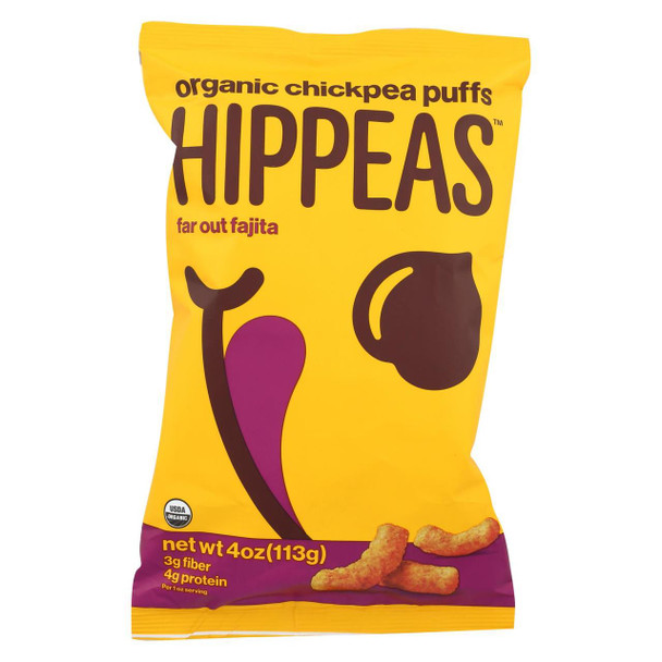 Hippeas Chickpea Puff - Organic - Fajita - Case of 12 - 4 oz