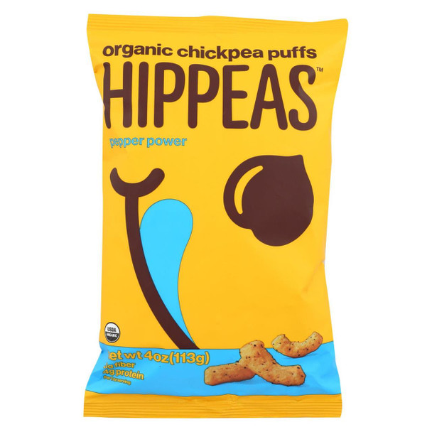 Hippeas Chickpea Puff - Organic - Pepper - Case of 12 - 4 oz