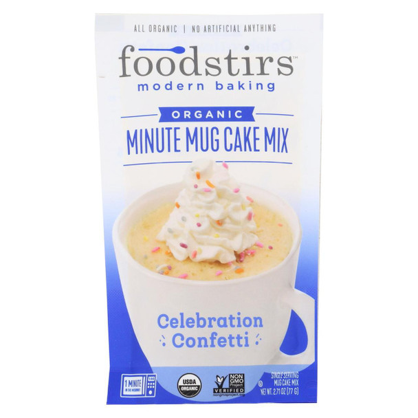 Foodstirs Minute Mug Cake Mix - Celebration Confetti - Case of 4 - 6/2.54oz.