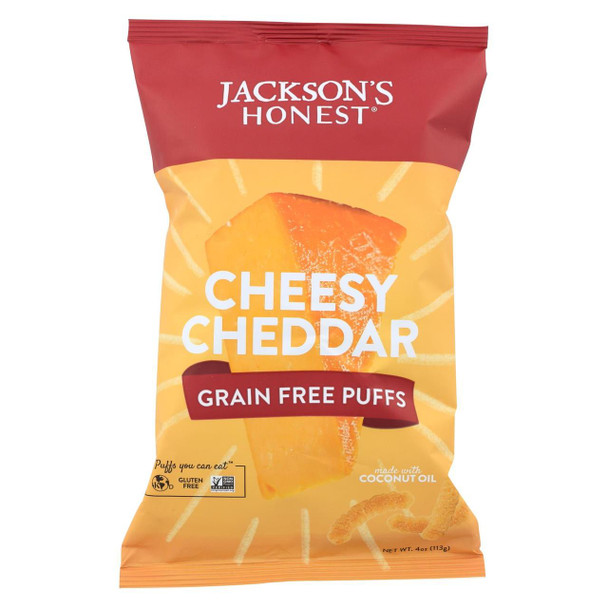 Jackson's Honest Chips - Puffs - Cheesy Cheddar Gf Puff - Case of 12 - 4 oz.