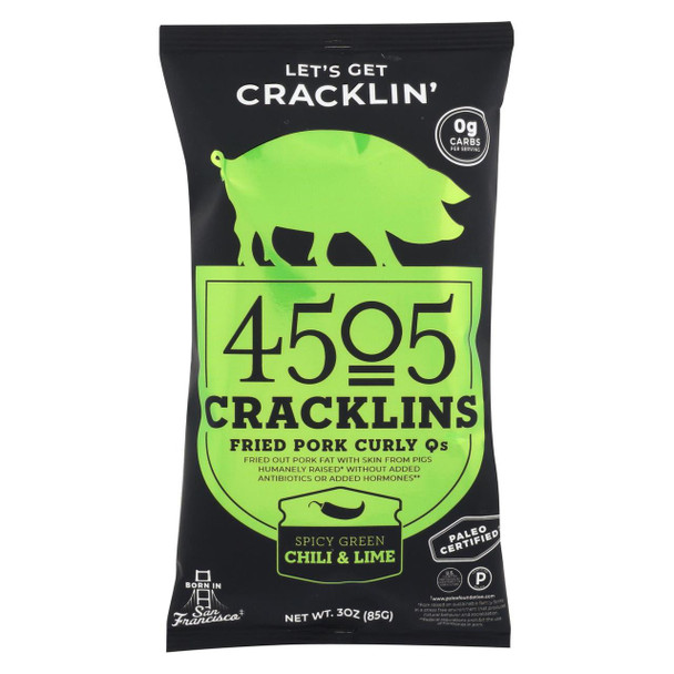 4505 - Cracklins - Chili and Lime - Case of 12 - 3 oz.