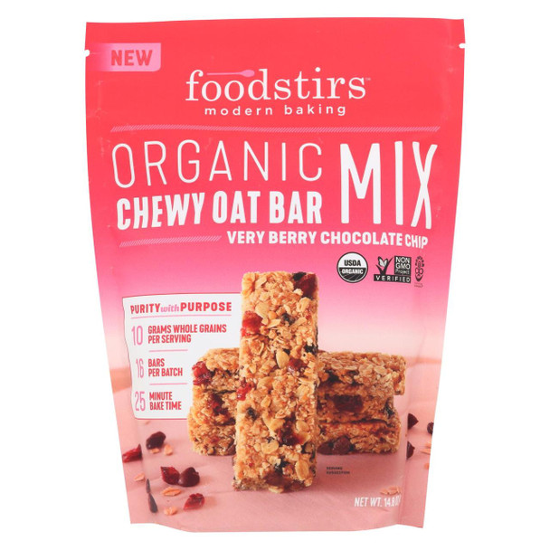 Foodstirs Oat Bar Mix - Very Berry Chocolate Chip - Case of 6 - 14.8 oz.