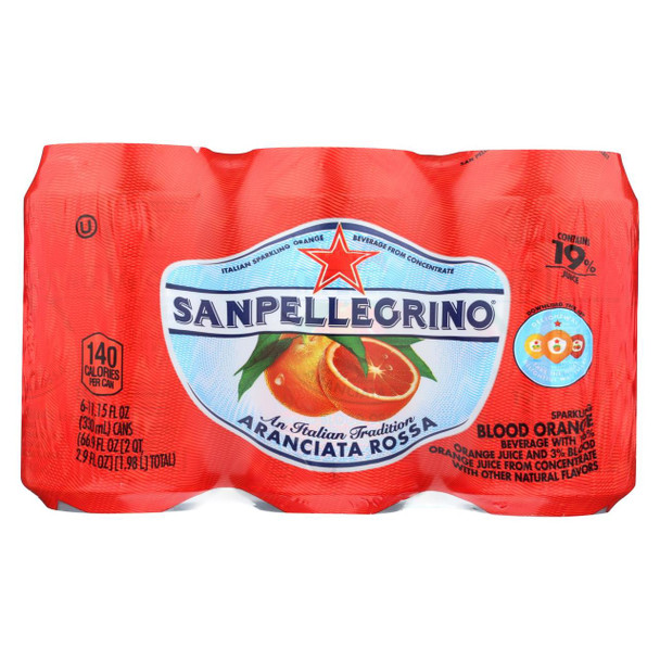 San Pellegrino Sparkling Water - Aranciata Rossa - Case of 4 - 11.1 Fl oz.