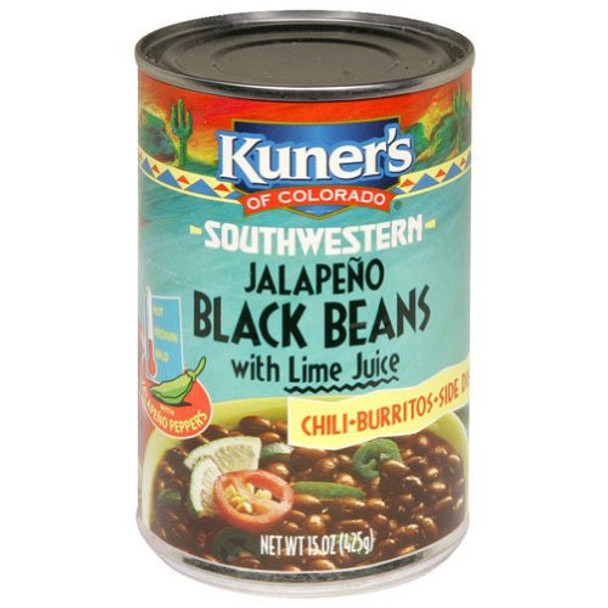 Kuner Black Beans - Jalapeno - Case of 12 - 14.5 oz