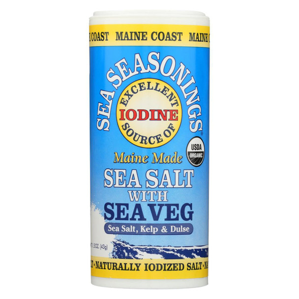 Maine Coast Organic Sea Seasonings - Sea Salt with Sea Veg - 1.5 oz Shaker