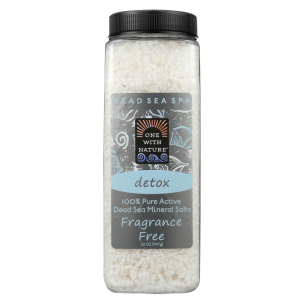 One With Nature Bath Salts - Dead Sea Mineral - Fragrance Free - 32 oz