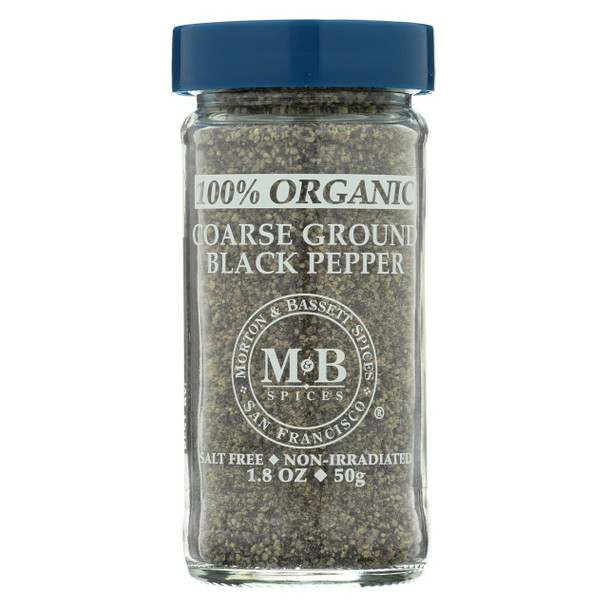 Morton and Bassett Coarse Ground Black Pepper - Black Pepper - Case of 3 - 1.8 oz.