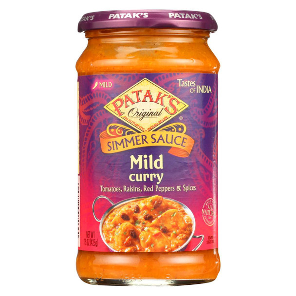 Pataks Simmer Sauce - Mild Curry - Mild - 15 oz - case of 6