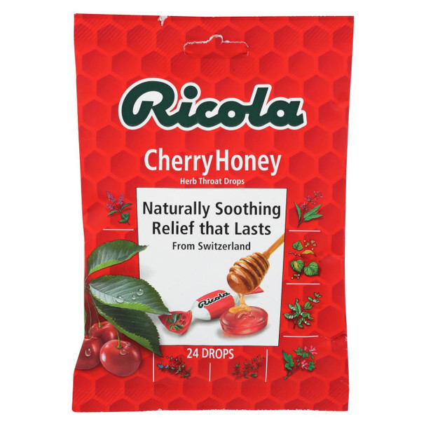 Ricola Herb Throat Drops Cherry Honey - 24 Drops - Case of 12