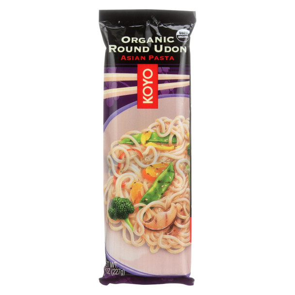 Koyo Organic Round Udon Noodles - Case of 12 - 8 OZ