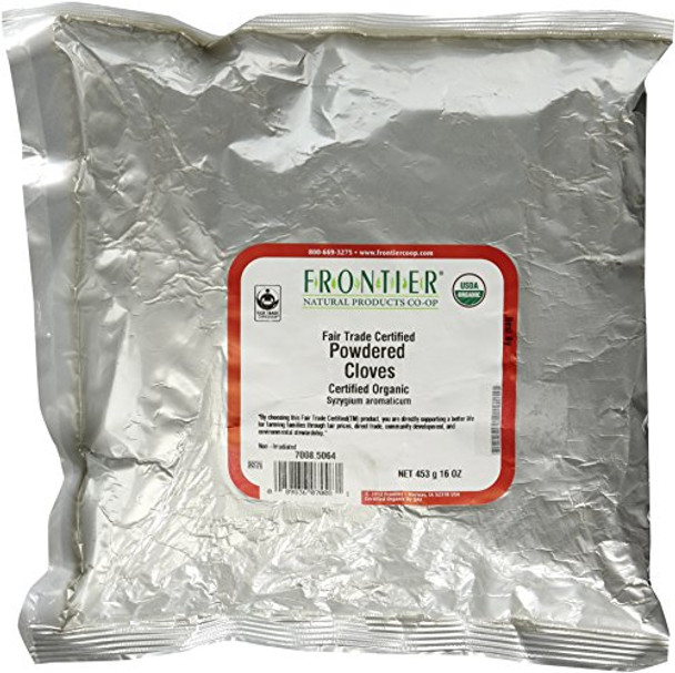 Frontier Herb Cloves - Organic - Fair Trade Certified - Powder - Ground - Bulk - 1 lb