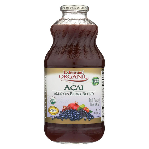 Lakewood Acai Berries Juice - Acai - Case of 12 - 32 Fl oz.