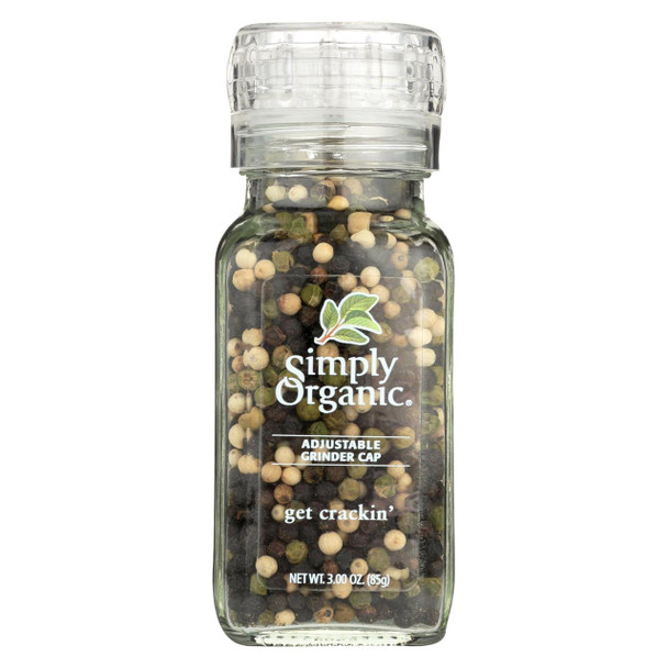 Simply Organic Get Crackin Peppercorn Mix - Organic - Grinder - 3 oz
