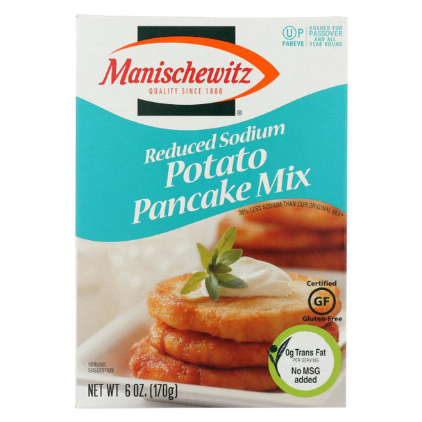 Manischewitz - Reduced Sodium Potato Pancake Mix - Case of 12 - 6 oz.