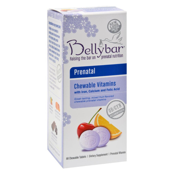 Bellybar Prenatal Chewable Vitamin Mixed Fruit - 60 Chewable Tablets