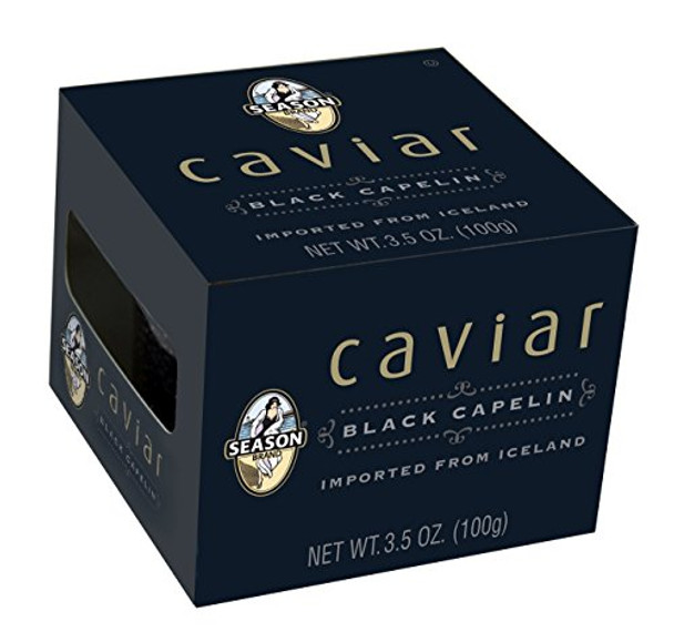 Season Brand Black Capelin Caviar - Case of 12 - 3.5 oz.