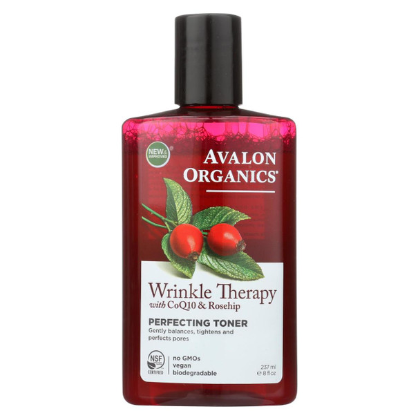 Avalon Organics Wrinkle Therapy with CoQ10 and Rosehip Perfecting Toner - 8 fl oz