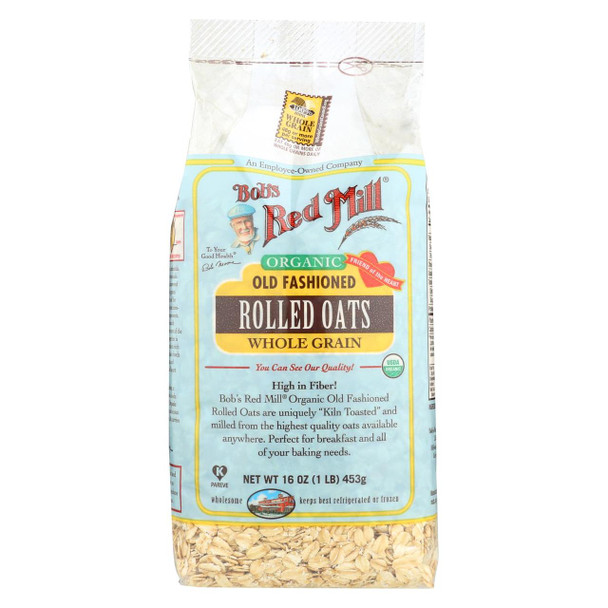 Bob's Red Mill Organic Old Fashioned Rolled Oats - 16 oz - Case of 4