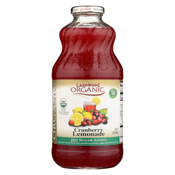 Lakewood Organic Cranberry Lemonade - Pure Fruit - Case of 12 - 32 Fl oz.