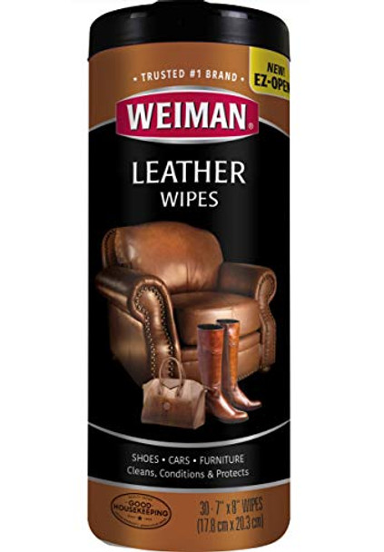 Weiman Leather Wipes - Case of 4 - 30 Count