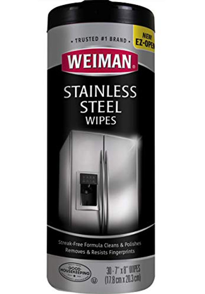 Weiman Stainless Steel Wipes - Case of 4 - 30 Count