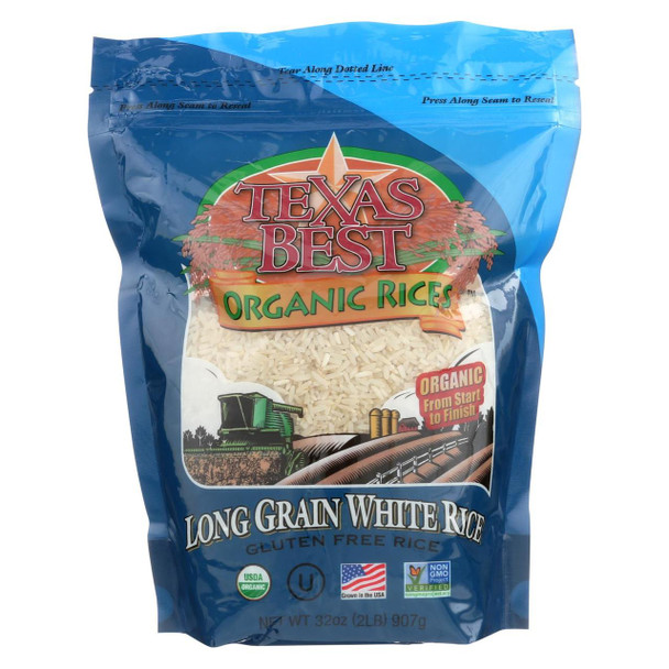 Texas Best Organics Rice - Organic - Long Grain White - 32 oz - case of 6