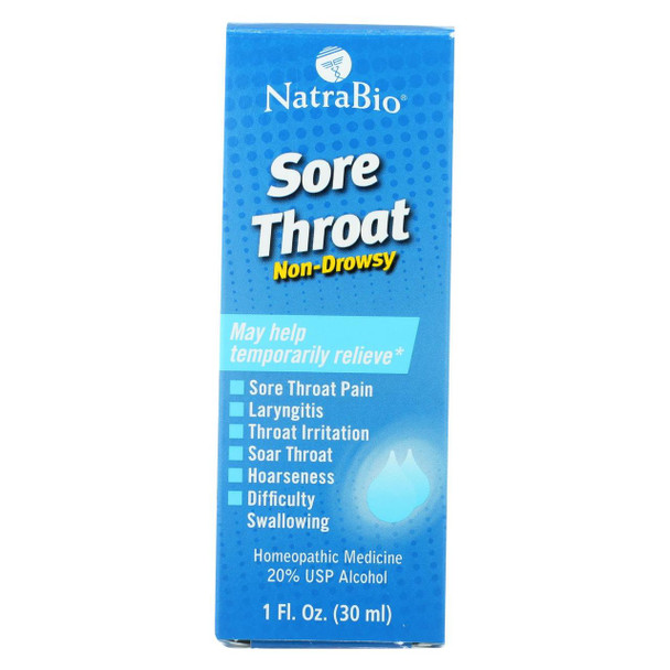 NatraBio Sore Throat - 1 fl oz