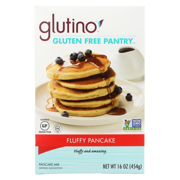 Glutino Fluffy Pancake Mix - Case of 6 - 16 oz.