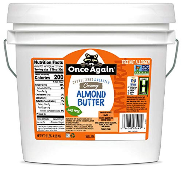 Once Again Natural Almond Butter - Crunchy - Case of 9 - 1 lb.