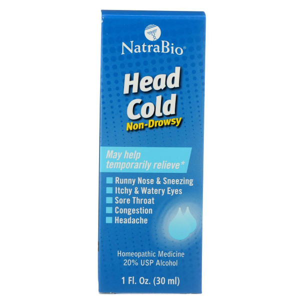 NatraBio Head Cold Non-Drowsy - 1 fl oz