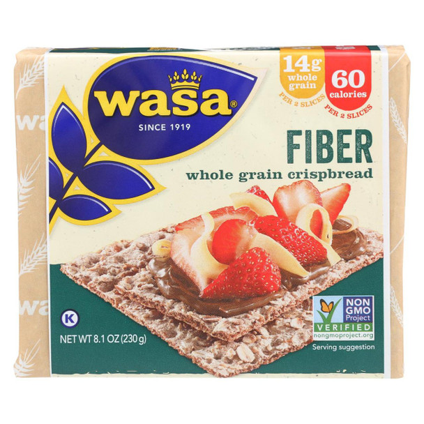 Wasa Crispbread Fiber Rye - Case of 12 - 8.1 oz.
