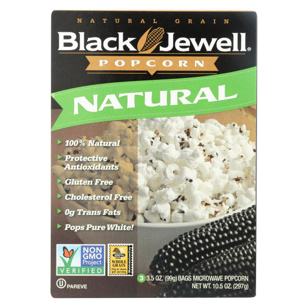 Black Jewell Microwave Popcorn - Natural - Case of 6 - 10.5 oz.