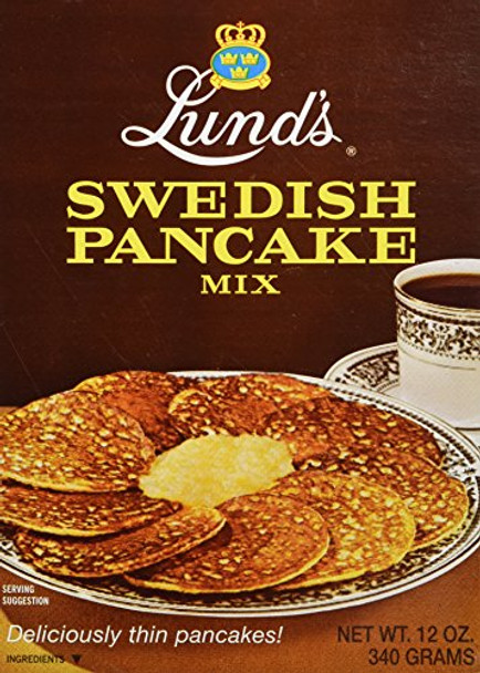 Lund's Pancake Mix Mix - Swedish Pancake - Case of 12 - 12 oz
