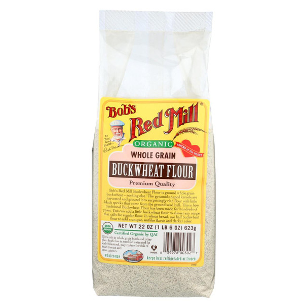 Bob's Red Mill - Organic Buckwheat Flour - 22 oz - Case of 4
