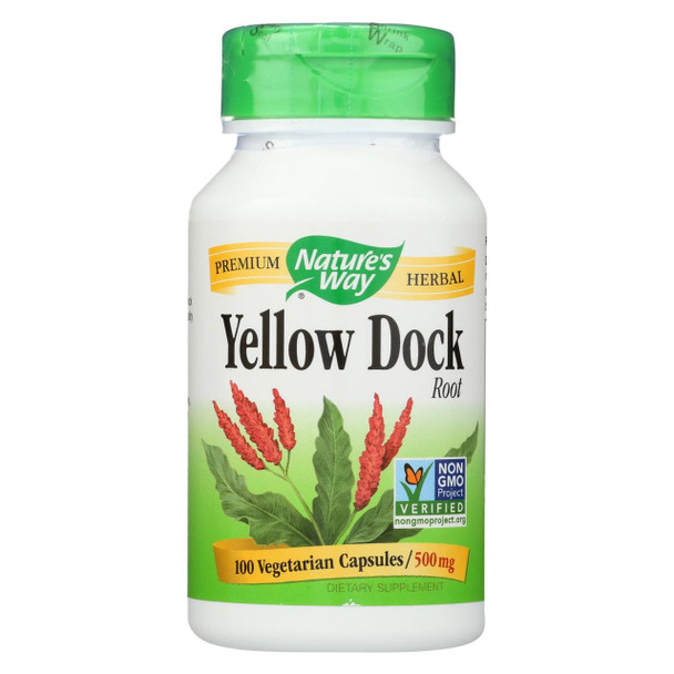 Nature's Way - Yellow Dock Root - 500 mg - 100 Capsules