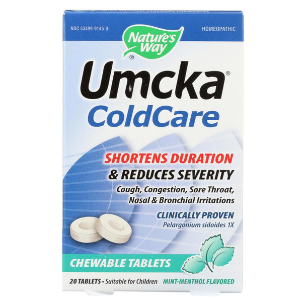 Nature's Way - Umcka Coldcare Mint Chewable - 20 count