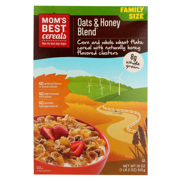 Mom's Best Naturals Oats and Honey Blend - Case of 14 - 18 oz.