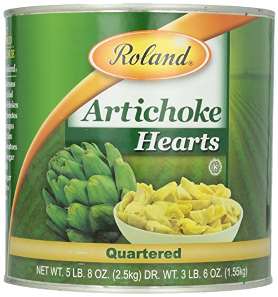 Roland Artichoke Hearts - Quarter - Case of 6 - 88 oz.