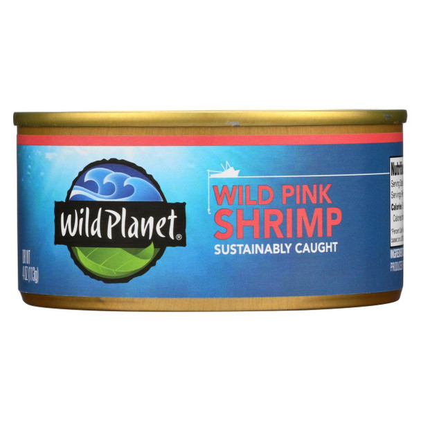 Wild Planet Wild Pink Shrimp - No Salt Added - Case of 12 - 4 oz.