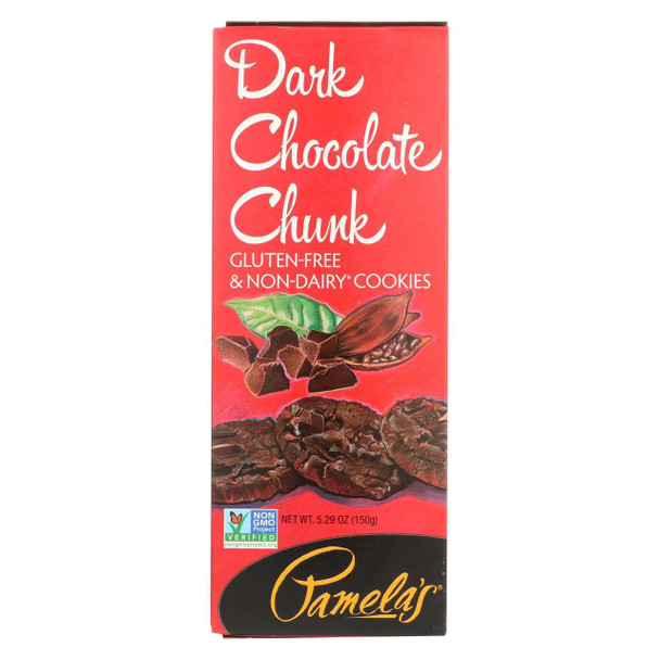 Pamelas Products Cookies - Organic - Dark Chocolate Chunk - Gluten Free - Non-Dairy - 5.29oz - case of 6