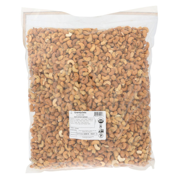 Grandy Oats Herb Cashews Garlic - Single Bulk Item - 10LB