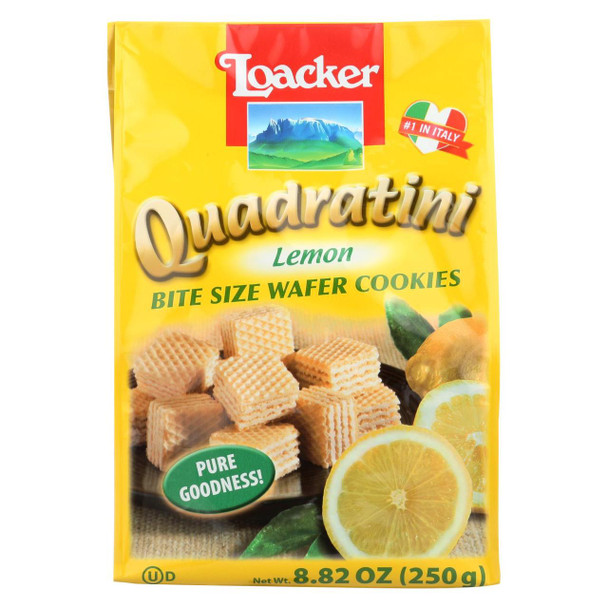 Loacker Wafer Cookie - Quadratini - Lemon Creme - 8.82 oz - case of 8