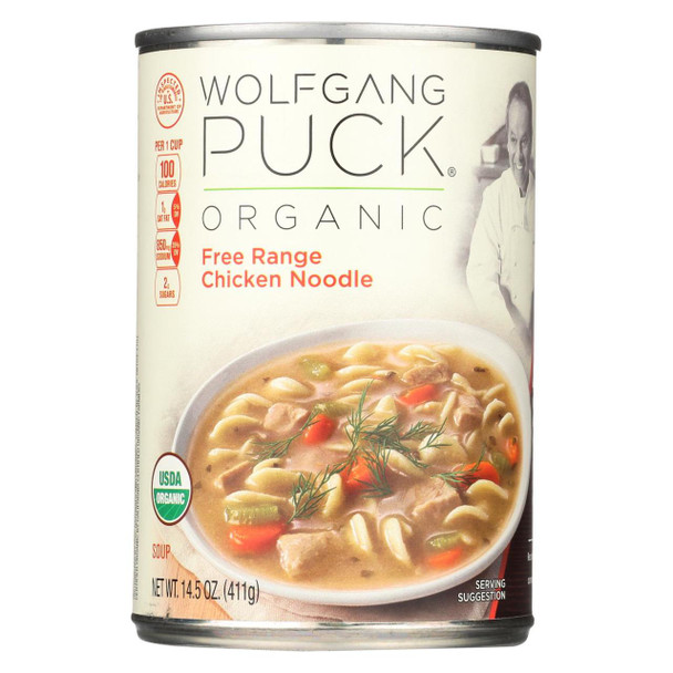 Wolfgang Puck Organic Free Range Chicken Noodle Soup - Case of 12 - 14.5 oz.