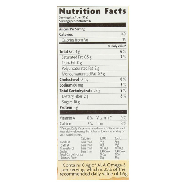 Nature's Path Organic Flax Plus Granola Bar - Pumpkin-N-Spice - Case of 6 - 7.4 oz.