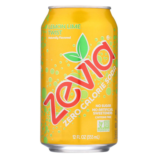 Zevia Soda - Zero Calorie - Lemon Lime Twist - Can - 6/12 oz - case of 4