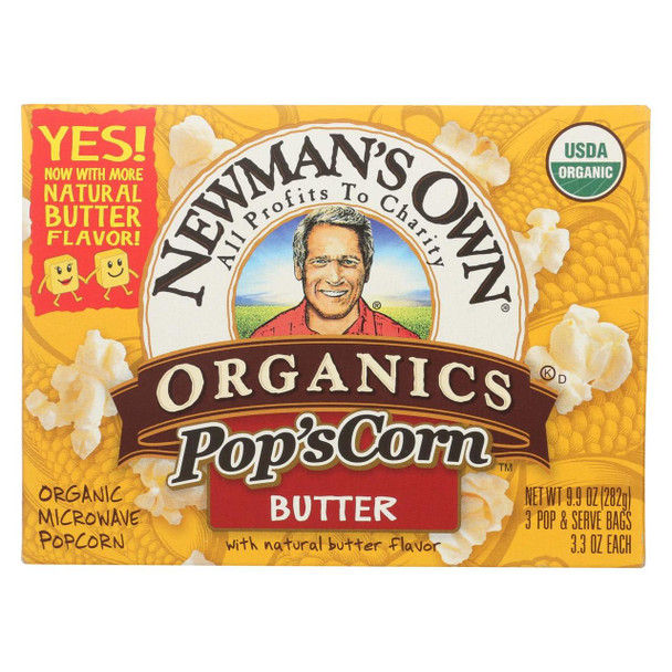 Newman's Own Organics Microwave Popcorn - Butter Boom - 3.3 oz.