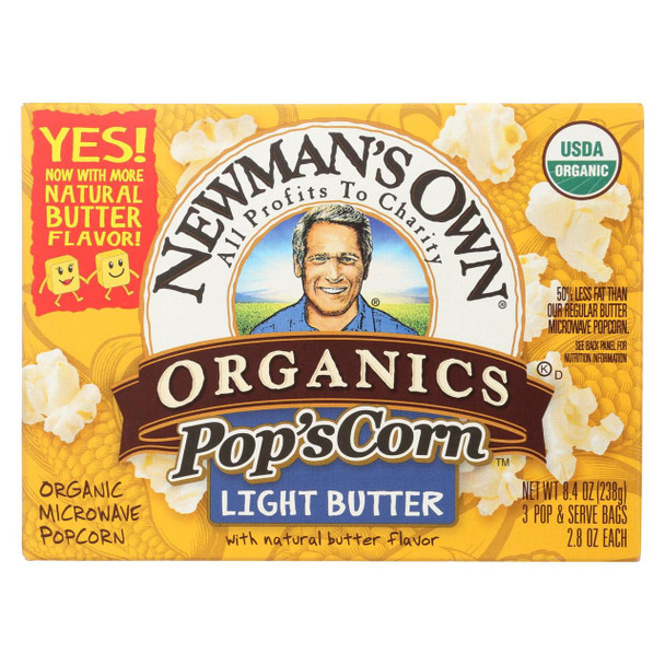 Newman's Own Organics Microwave Popcorn - Light Butter - 2.8 oz.