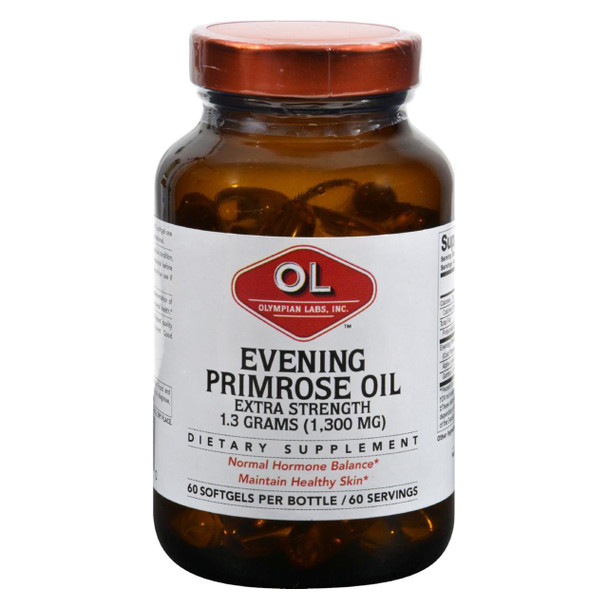 Olympian Labs Evening Primrose Oil - Extra Strength - 1300 mg - 60 Softgels