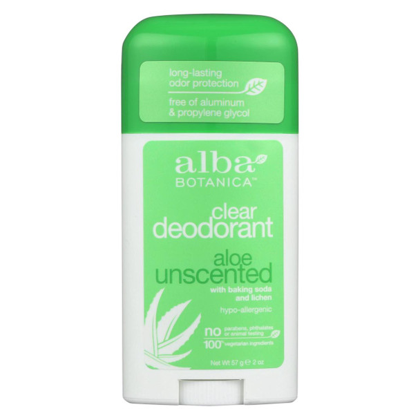 Alba Botanica - Deodorant Stick Clear Enzyme Aloe Unscented - 2 oz