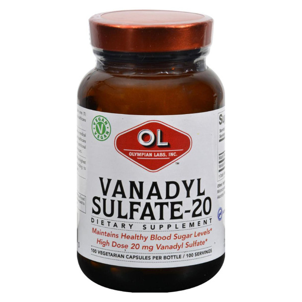 Olympian Labs Vanadyl Sulfate with Niacin - 20 mg - 100 Capsules